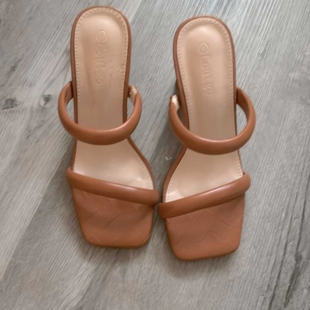 Strappy Heeled Sandals - Tan/Light Brown - Size 6